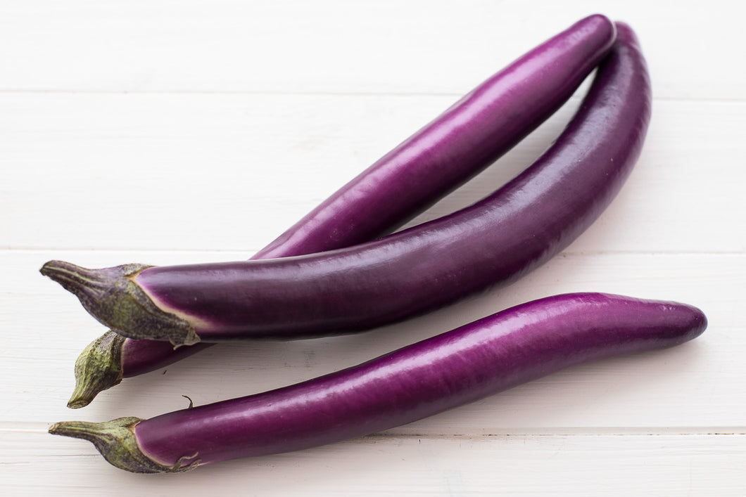 Semillas de berenjena china - Paquete de más de 200 unidades - para 2024  Purple Shine Long Asian Aubergine Ping Tung Berenjenas japonesas Brinjal